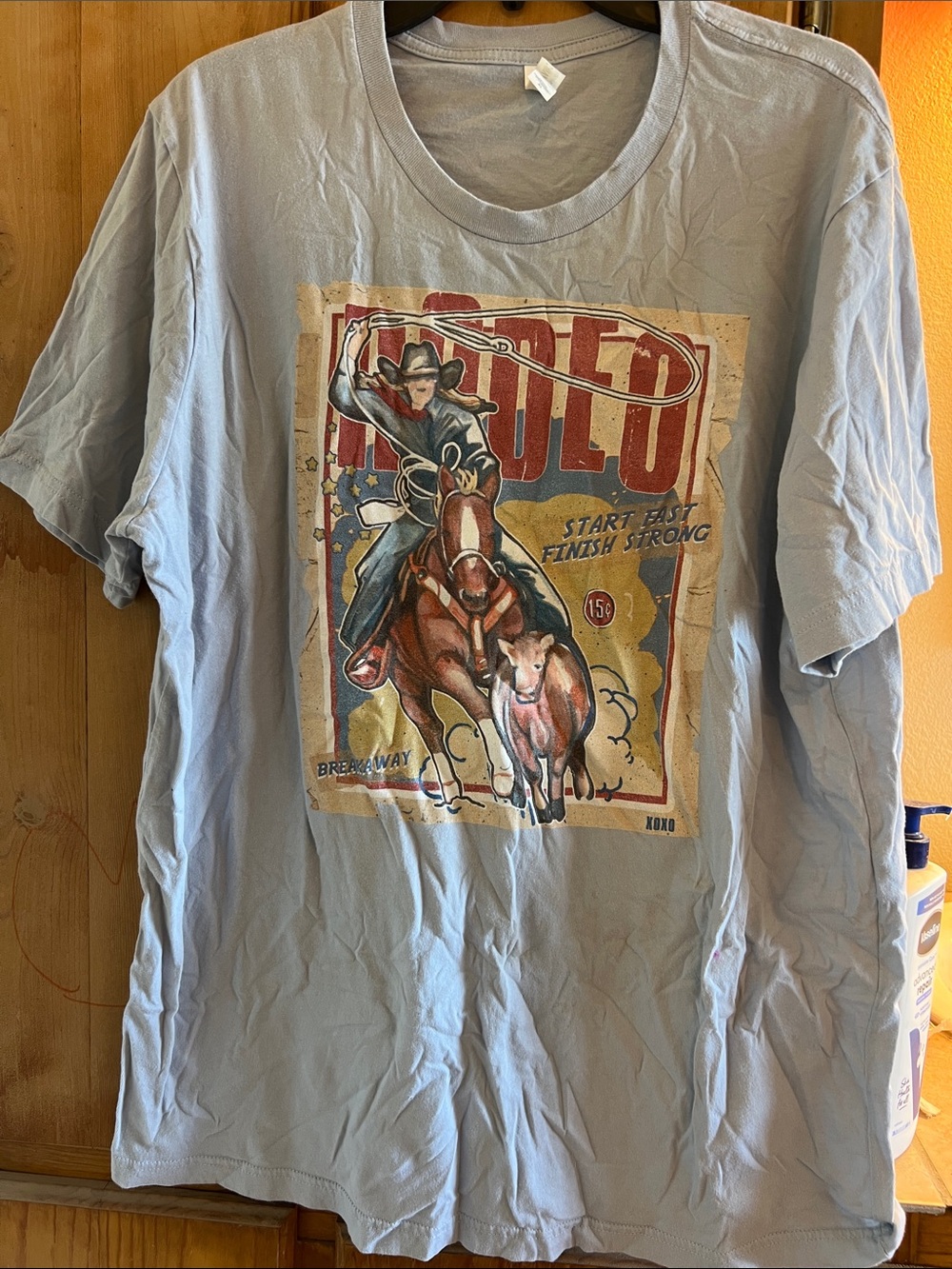 Bella Canvas Light Blue Rodeo Graphic Short Sleeve Tee